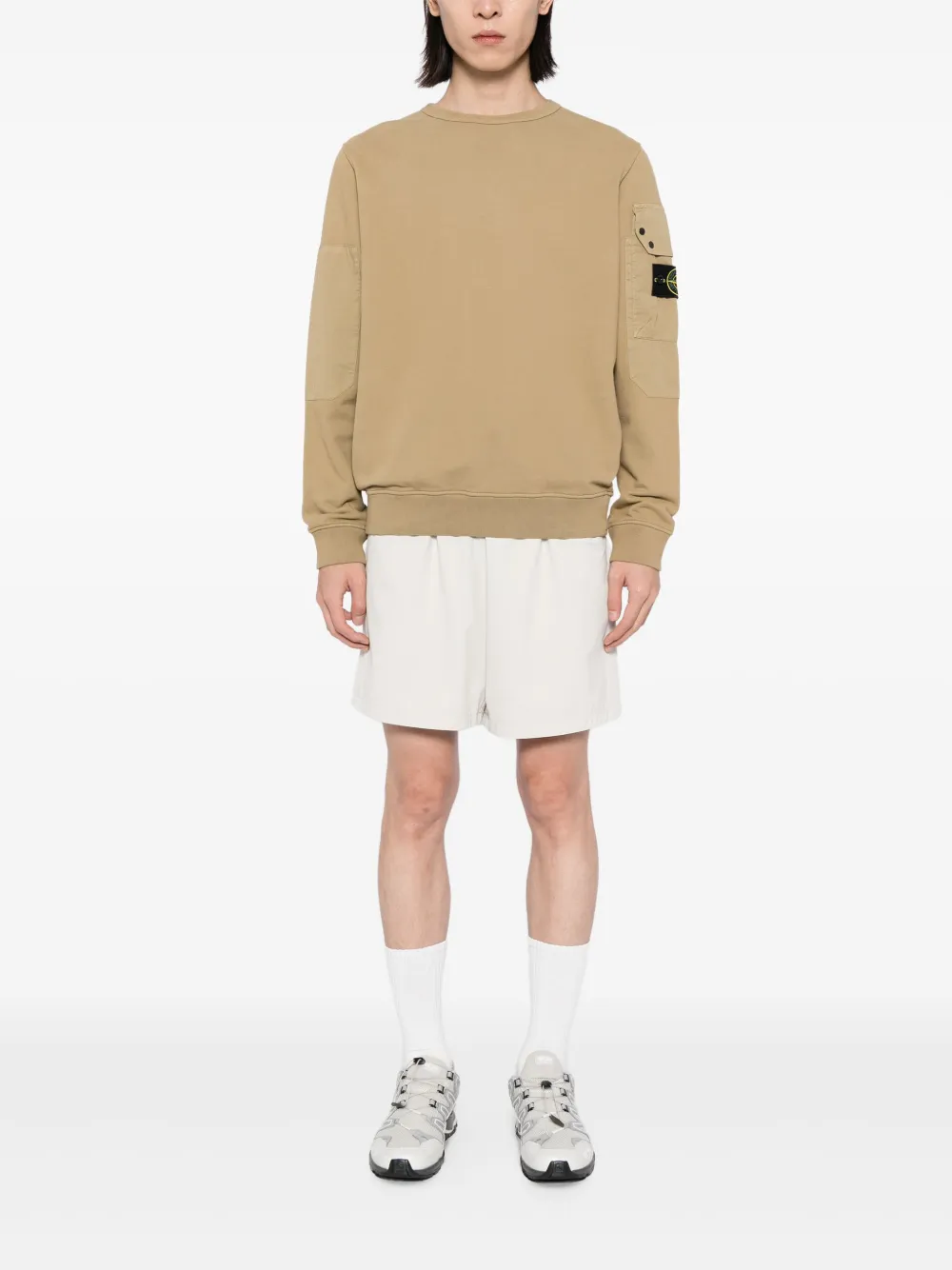 Stone Island Katoenen sweater met Compass-logopatch - Bruin