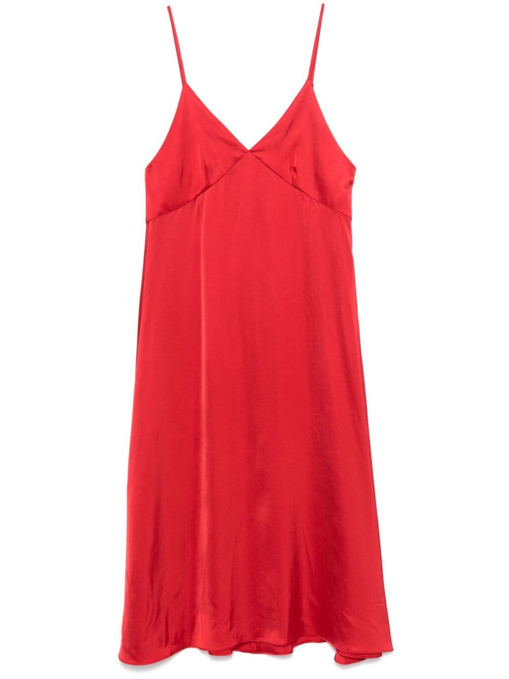 Shop Officine Generale Paolina Midi Dress In Red