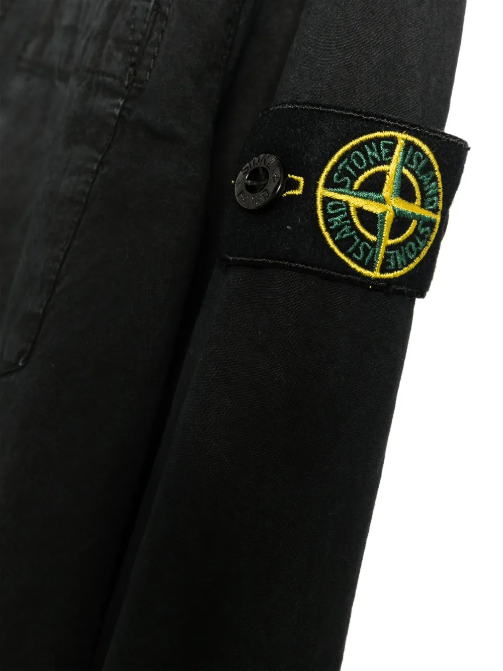 Stone Island Junior Shirtjack met rits Zwart