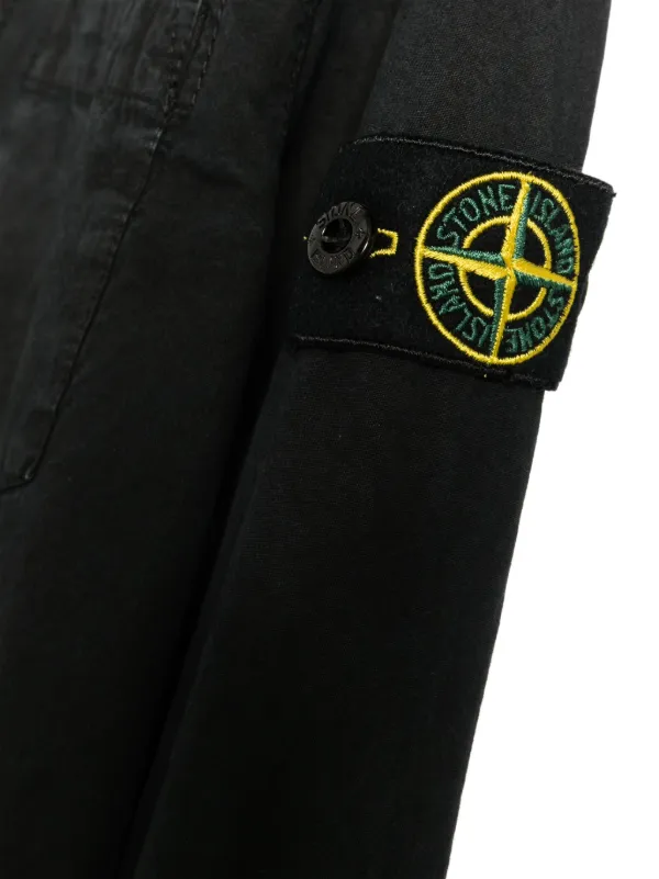 Stone Island Junior ジップ シャツジャケット | ブラック | FARFETCH JP