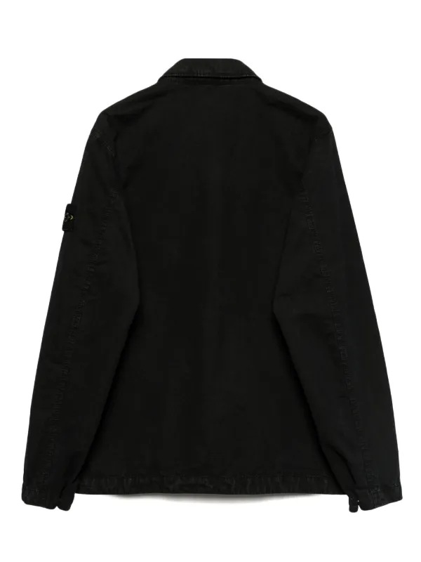 Stone Island Junior Zipped Shirt Jacket Black FARFETCH IN