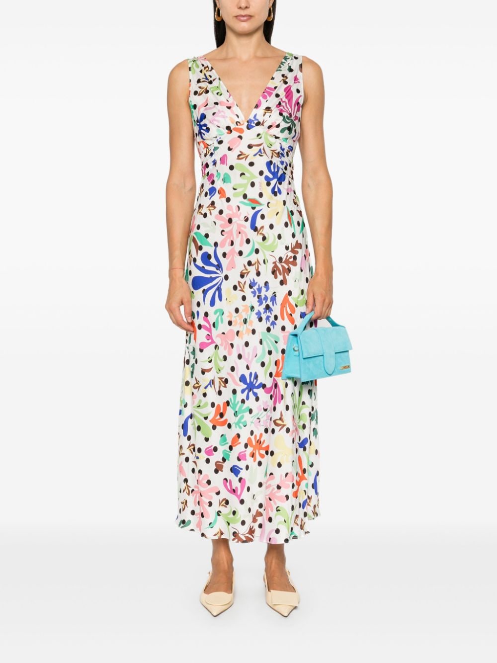 Rixo Maxi-jurk met bloemenprint - Wit