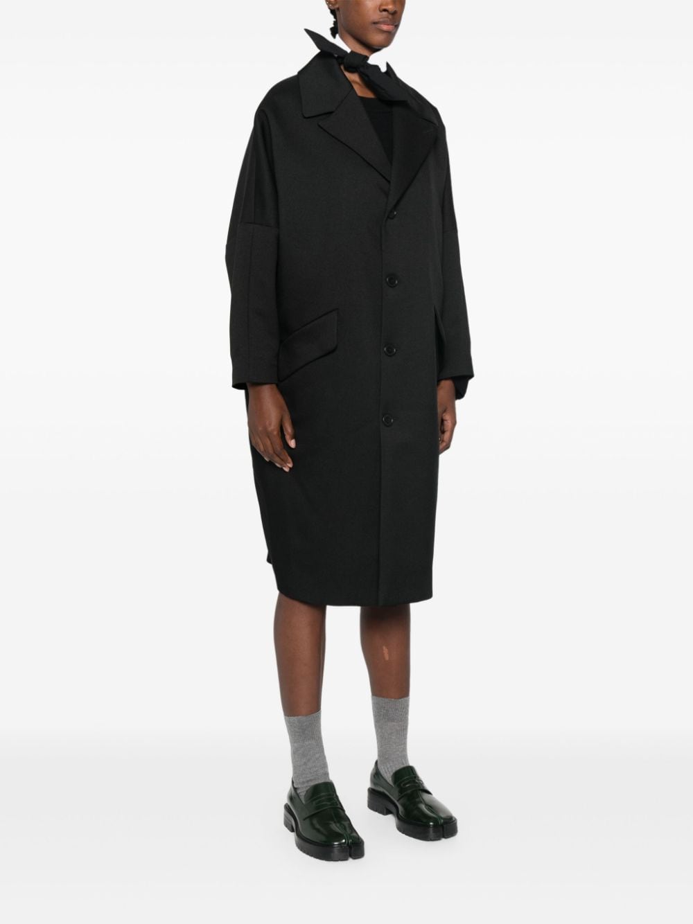 Shop Mm6 Maison Margiela Single-stitch Coat In Black