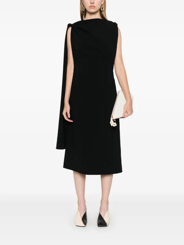 【関税込み】Proenza Schouler ブラック Maude ミディアムドレス Proenza Schouler Maude Dress in Matte Double Crepe - Black