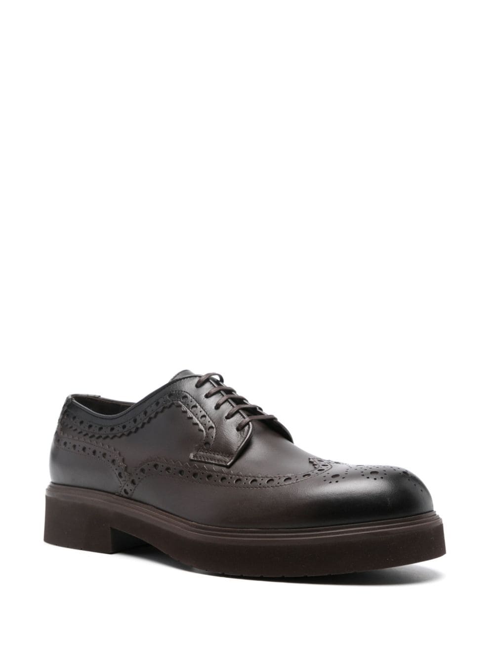 Ferragamo Leren derby schoenen - Bruin