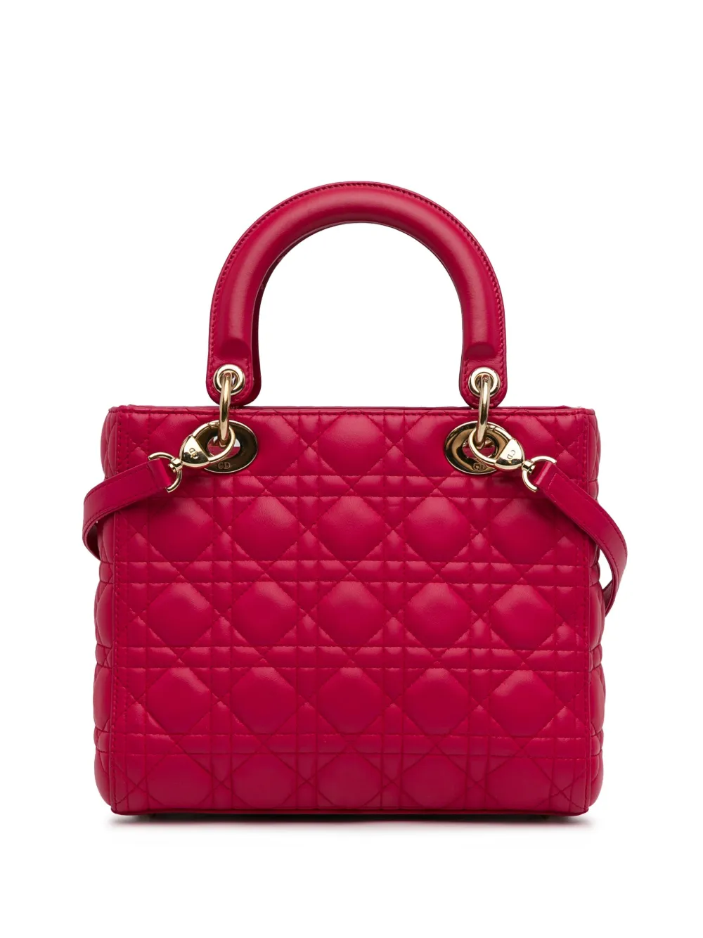 Christian Dior Pre-Owned 2012 Medium Lambskin Cannage Lady Dior satchel - Roze