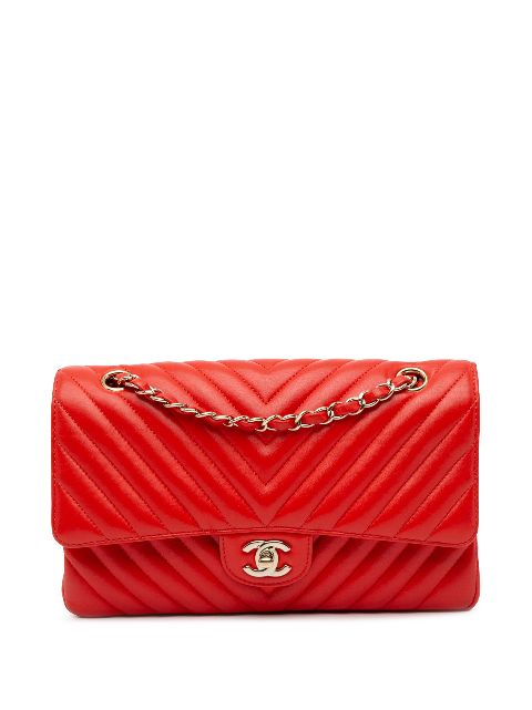 CHANEL Pre-Owned 2016-2017 Medium Classic Chevron Lambskin Double Flap shoulder bag WOMEN