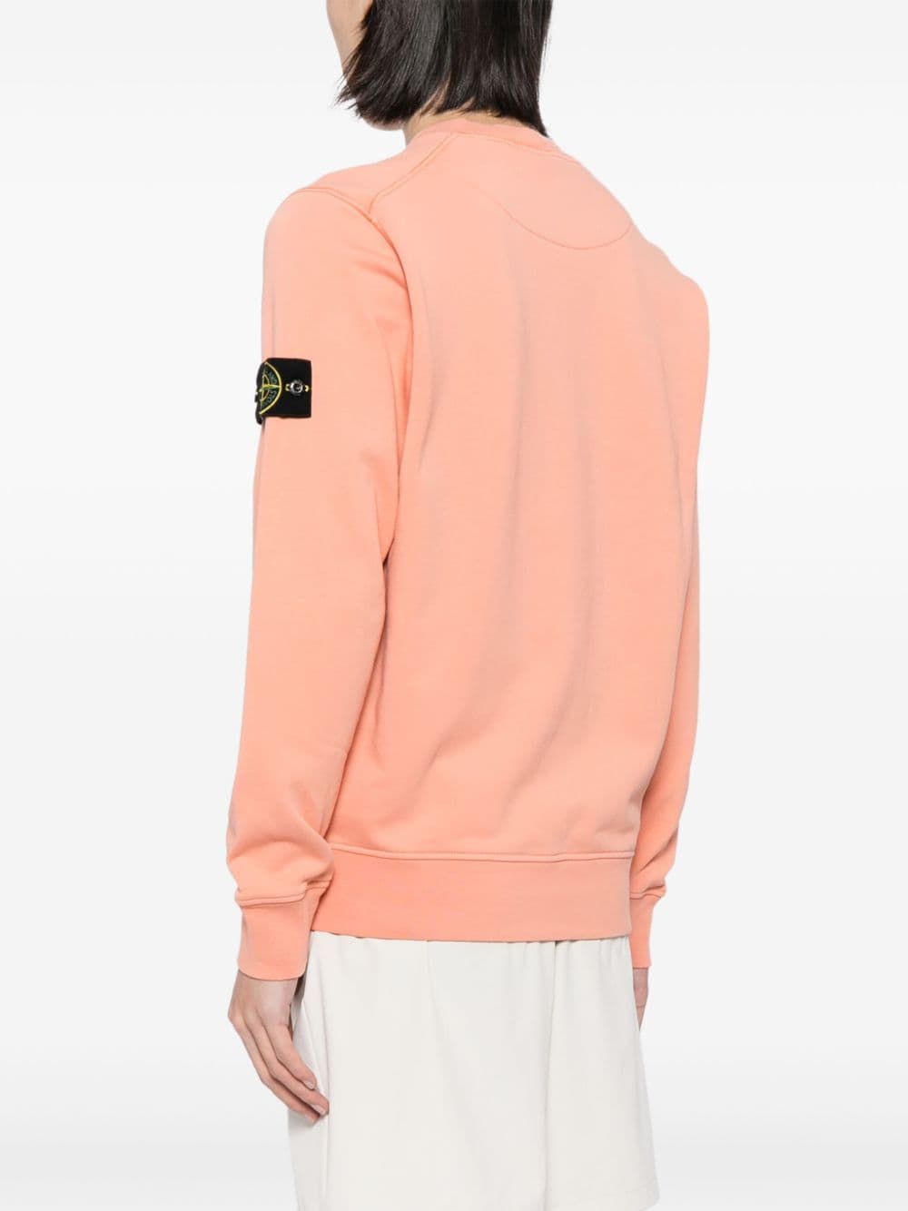 Shop Stone Island Compass Cotton Sweatshirt In 粉色