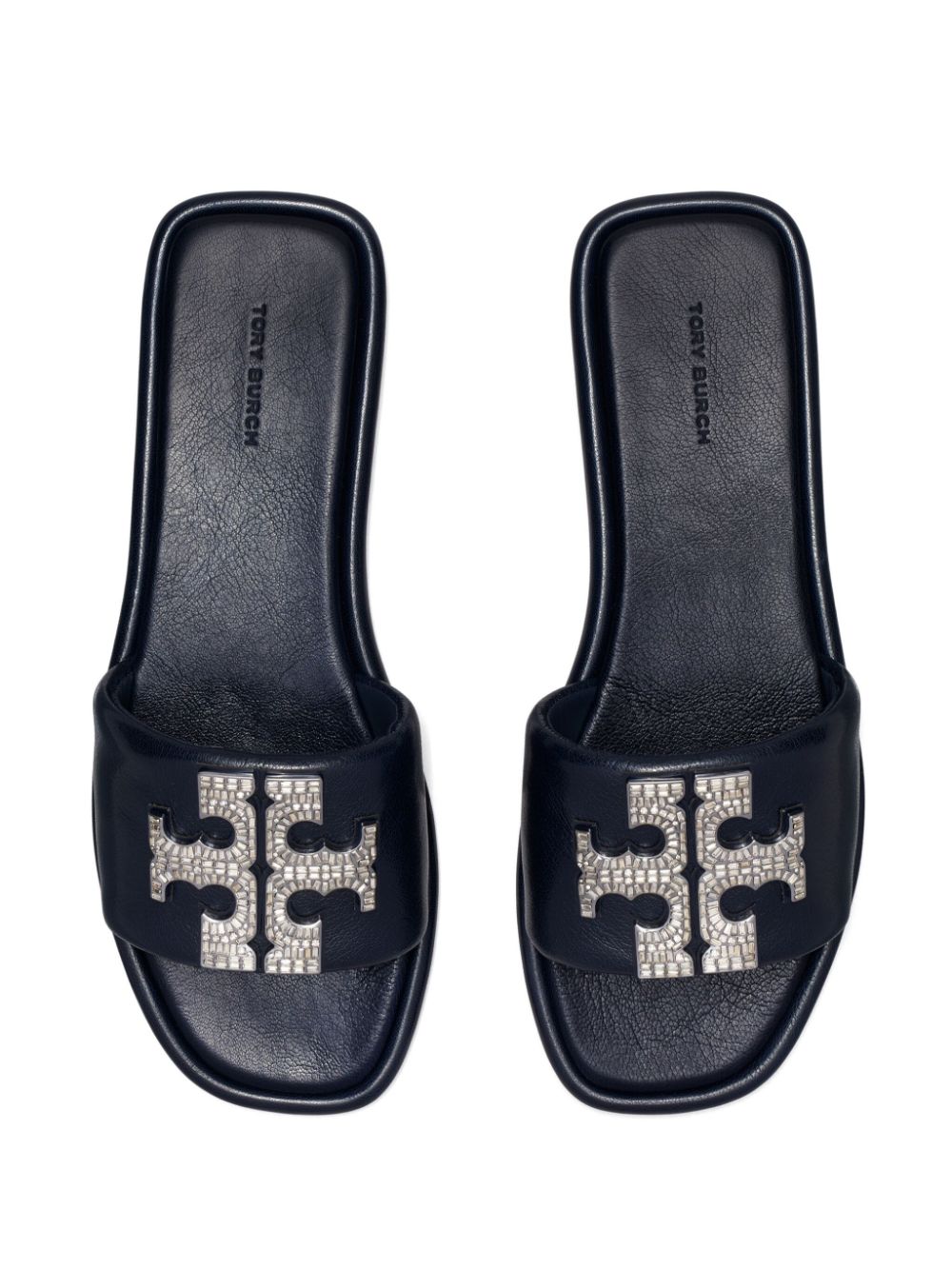 Tory Burch Double T Deco Sport slides Blue