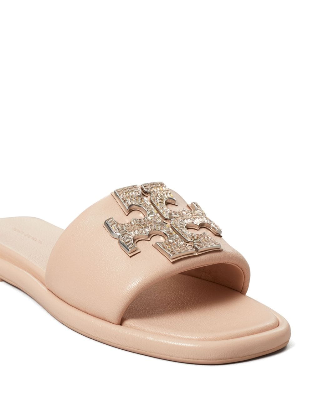 Shop Tory Burch Double T Deco Sport Slides In Rosa