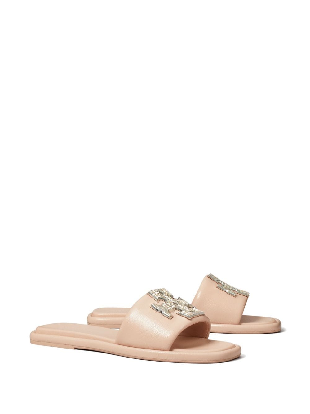 Tory Burch Double T Deco Sport slides - Roze