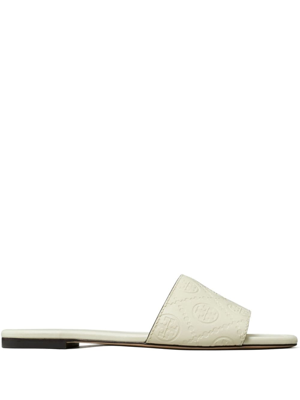 Tory Burch T monogram debossed slide White