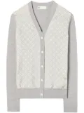 Tory Burch T-monogram wool-silk cardigan - Grey