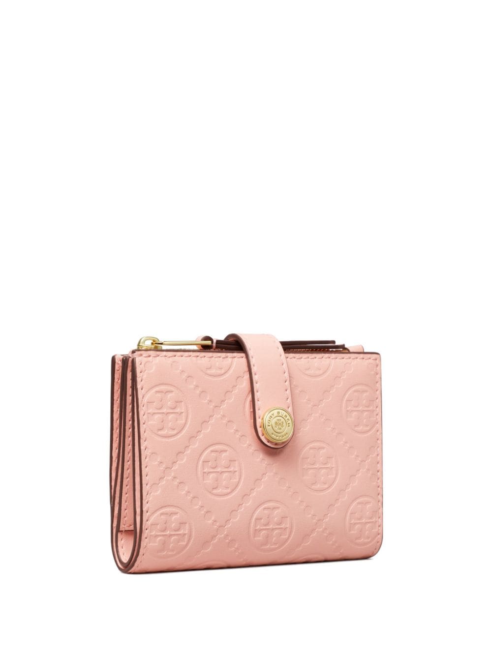 Tory Burch T-monogram bi-fold leather wallet - Roze