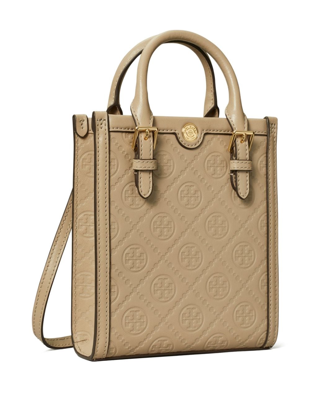 Shop Tory Burch Mini T Monogram Tote Bag In Neutrals