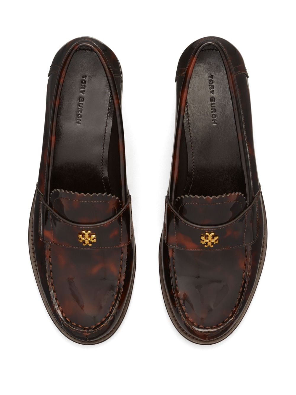 Shop Tory Burch Classic Leather Loafers In Brown