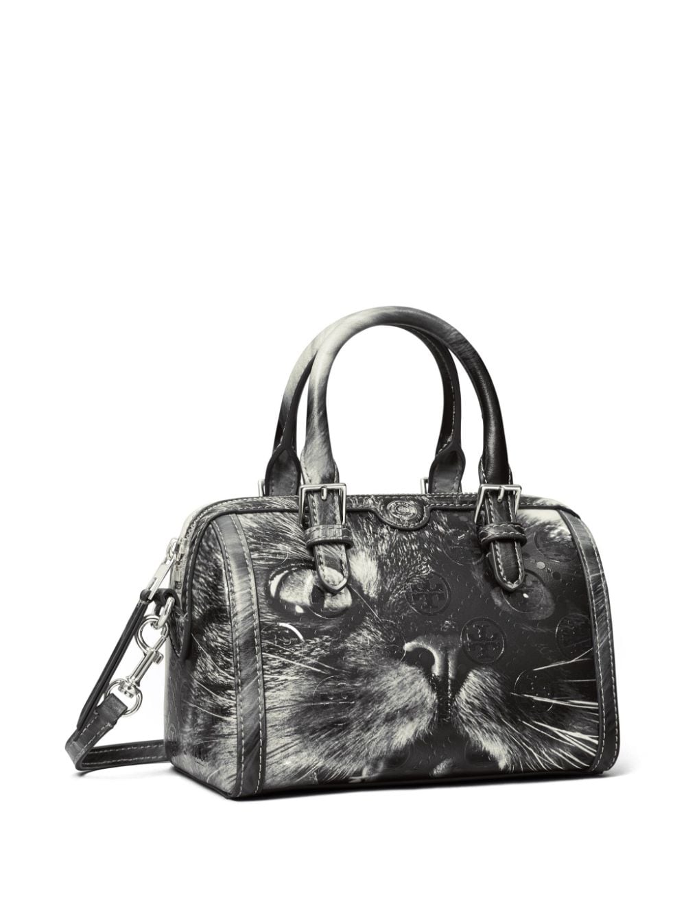 Tory Burch Shopper met kattenpatroon - Zwart