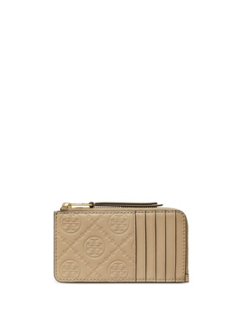 Tory Burch T-monogram leather zip card holder Women