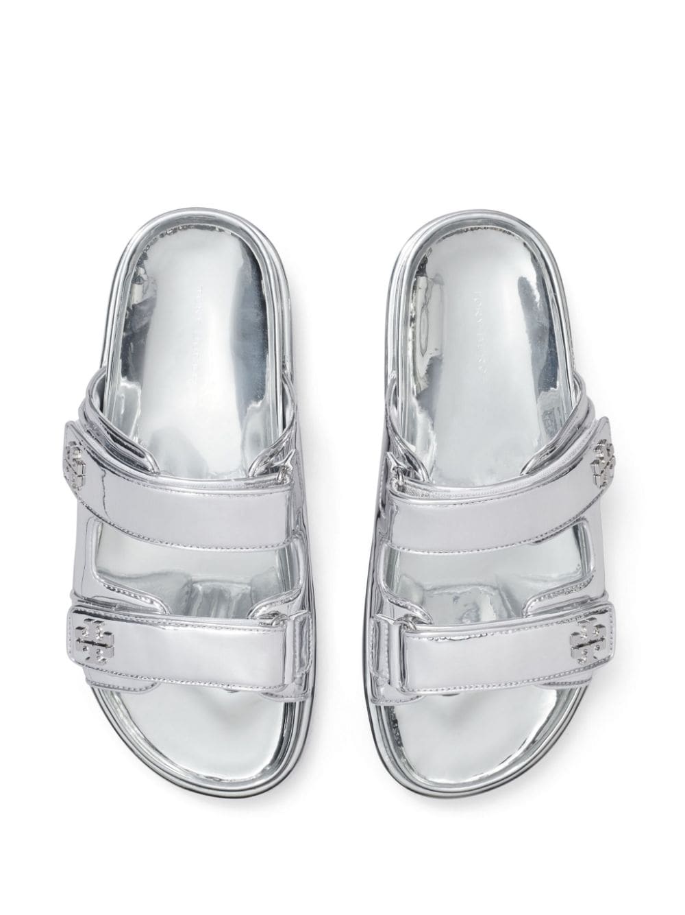 Shop Tory Burch Kira Sport Slides In Silver