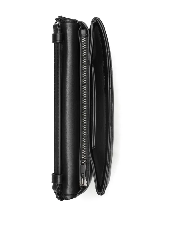 Tory Burch Kira Chevron Powder Chain Coated Wallet | Black