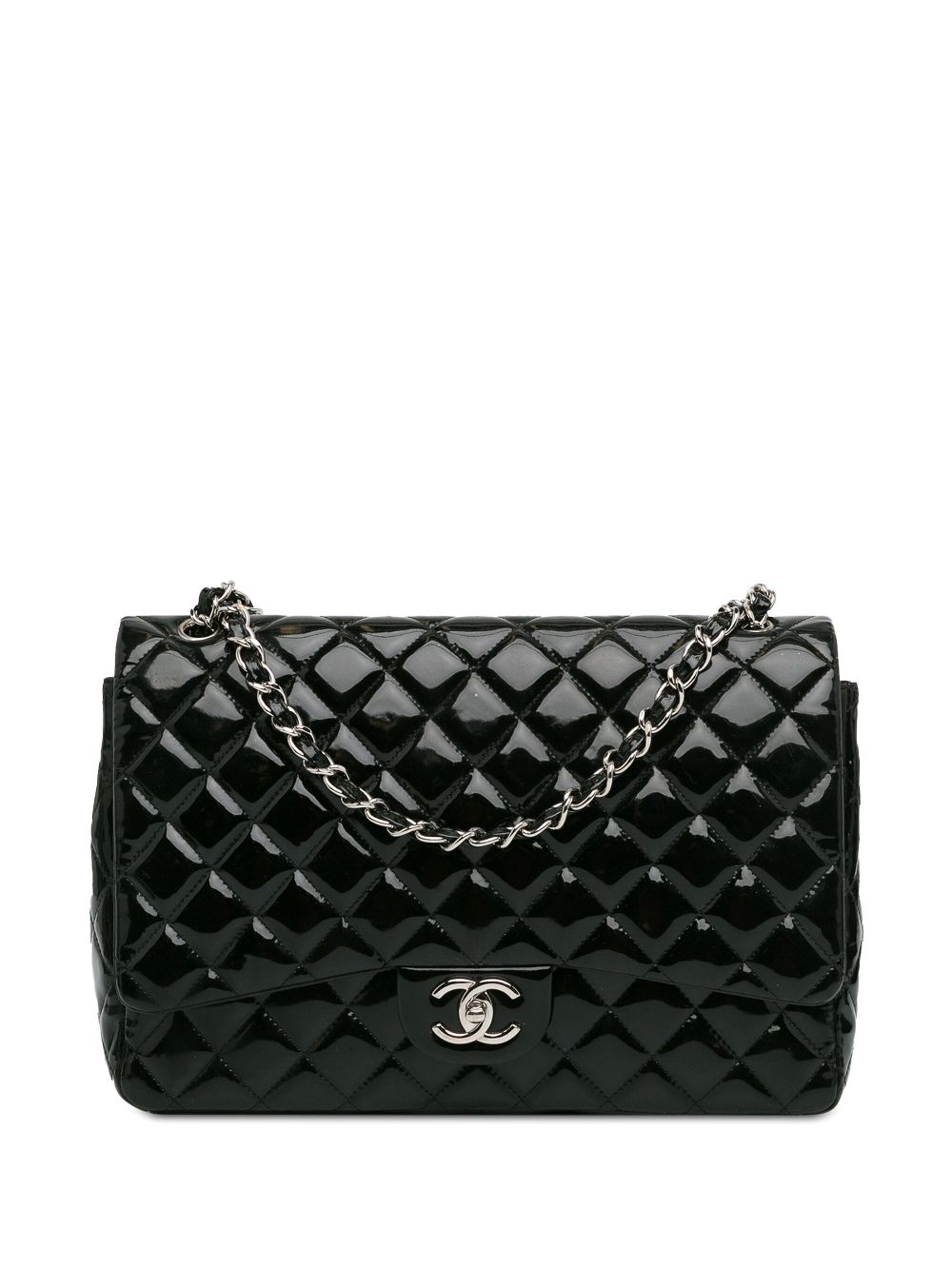 CHANEL 2011 Maxi Classic Patent Double Flap shoulder bag Women