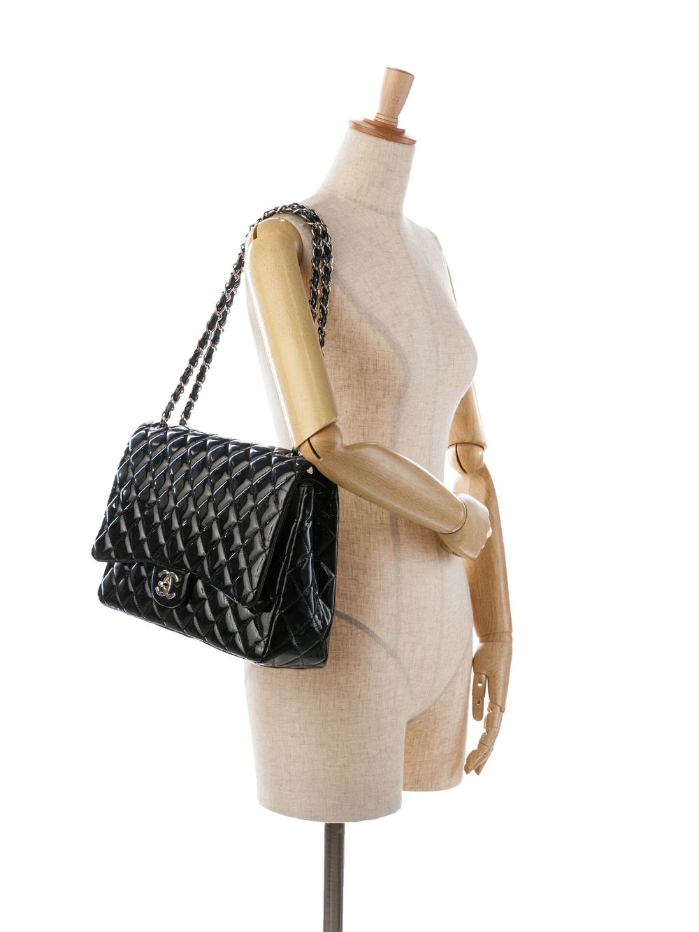 CHANEL 2011 Maxi Classic Patent Double Flap shoulder bag Women