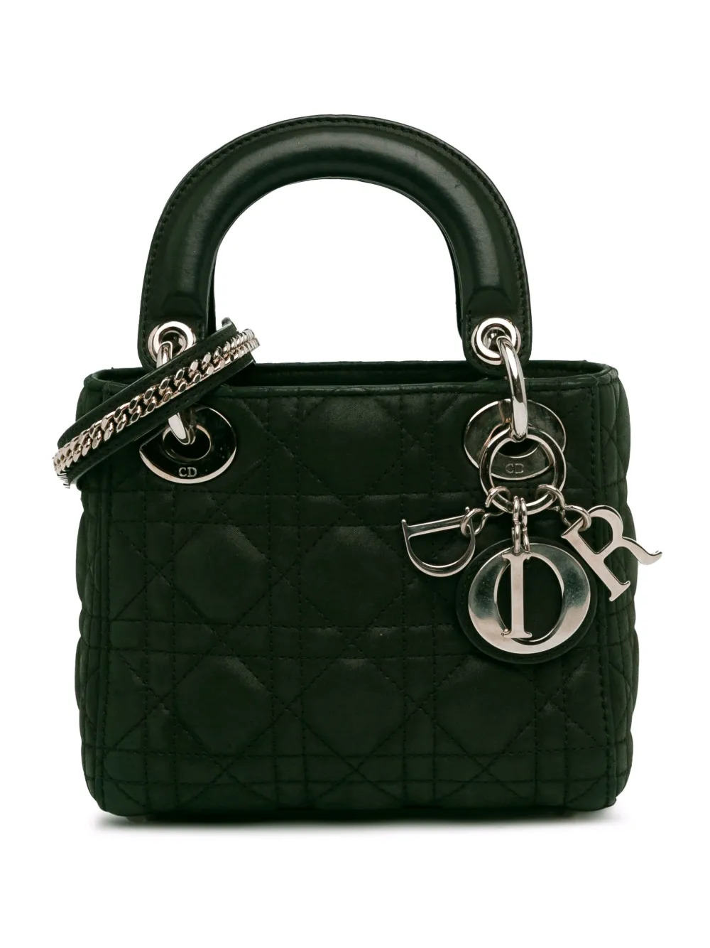 Christian Dior Pre-Owned 2015 レディ ディオール カナージュ サッチェルバッグ ミニ - グリーン Christian Dior Pre-Owned 2015 レディ ディオール カナージュ サッチェルバッグ ミニ - グリーン