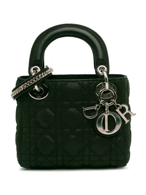Christian Dior Pre-Owned 2015 Mini Iridescent Cannage Lady Dior satchel