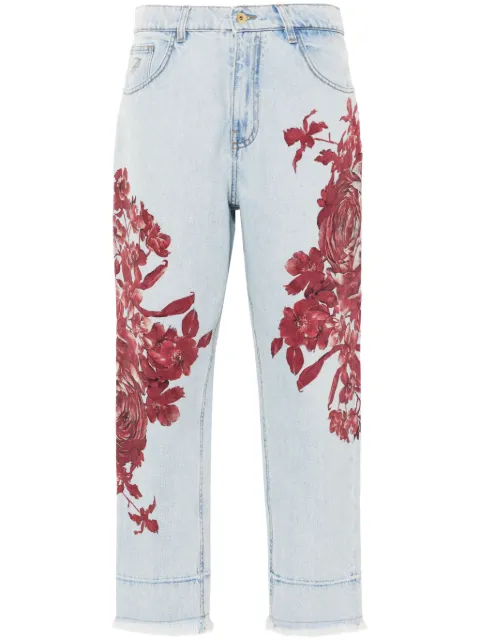 Blumarine jeans con rosas estampadas