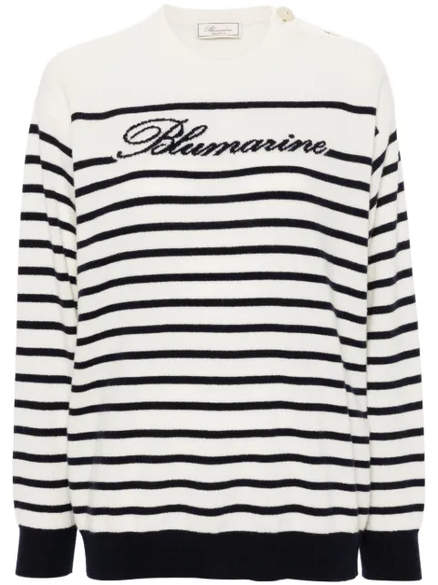 Blumarine suéter con logo en intarsia
