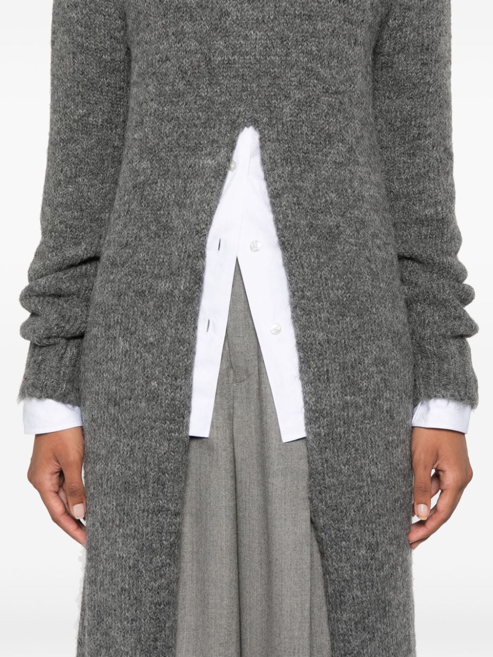 Shop Jil Sander Knitted Maxi Dress In Grey