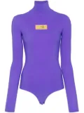 MM6 Maison Margiela numbers-patch bodysuit - Purple