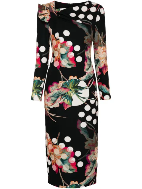 NISSA floral-print midi dress