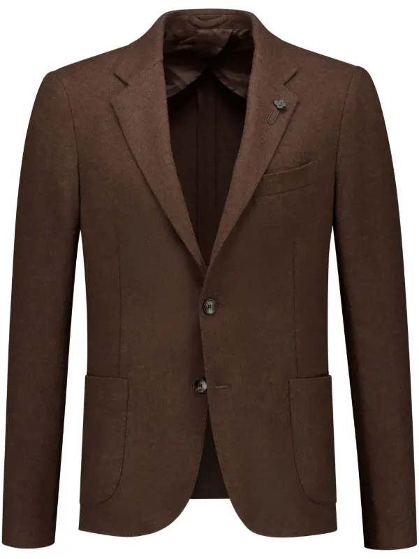 Lardini brooch-detail single-breasted Blazer Brown FARFETCH PH