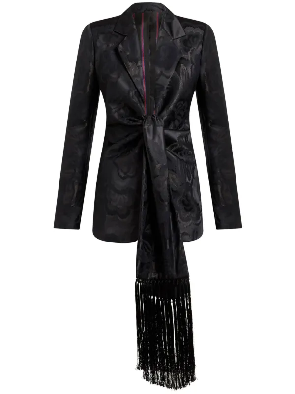 Etro Jacquard Scarf Jacket in Black