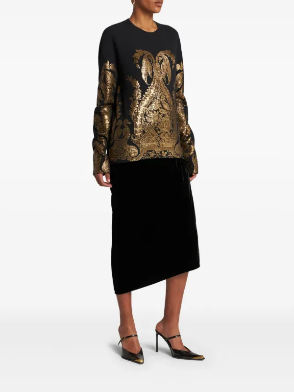 ETRO メタリックプリント セーター | ブラック | FARFETCH JP