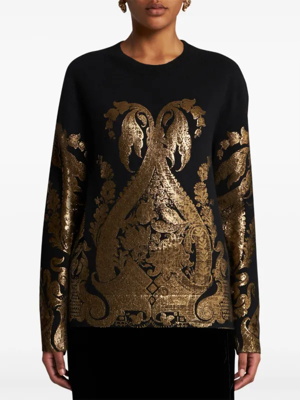 ETRO メタリックプリント セーター | ブラック | FARFETCH JP