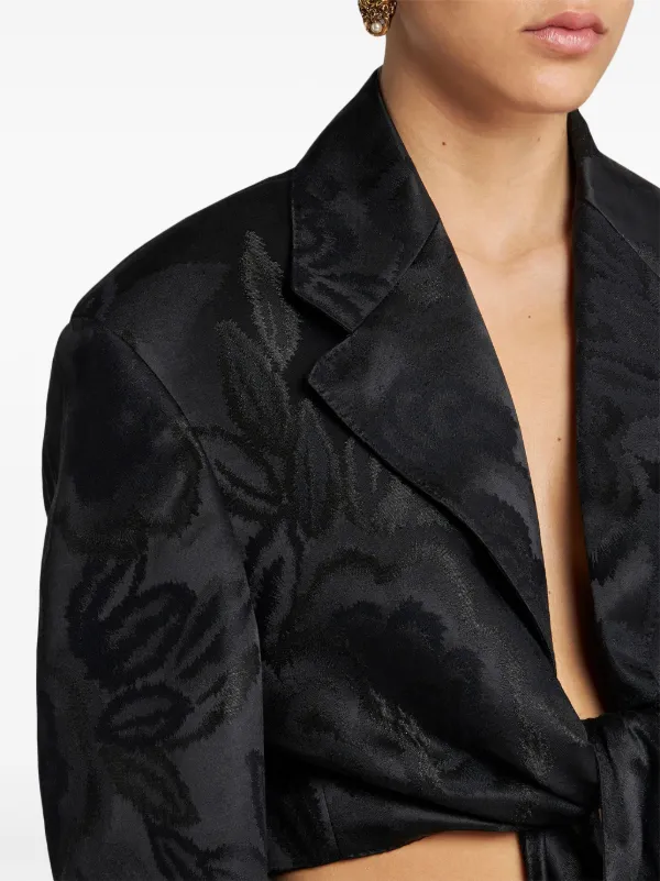 ETRO Jacquard Cropped Jacket | Black | FARFETCH