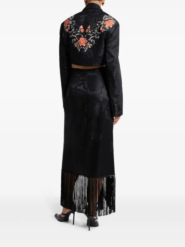 【送料&関税込】Etro Black Cropped Jacket With Embroidery An ETRO Jacquard Cropped Jacket | Black | FARFETCH