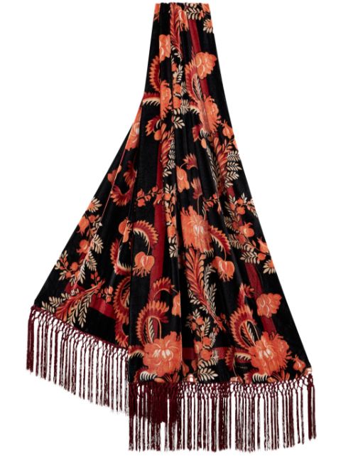 ETRO printed velvet scarf Women