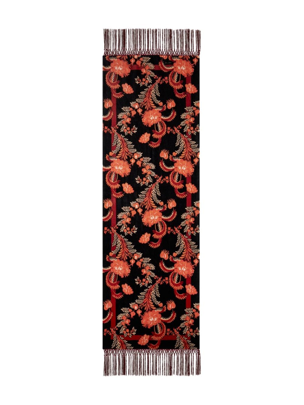 Shop Etro Printed Velvet Scarf In Black