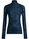 ETRO roll-neck jacquard sweater - Blue