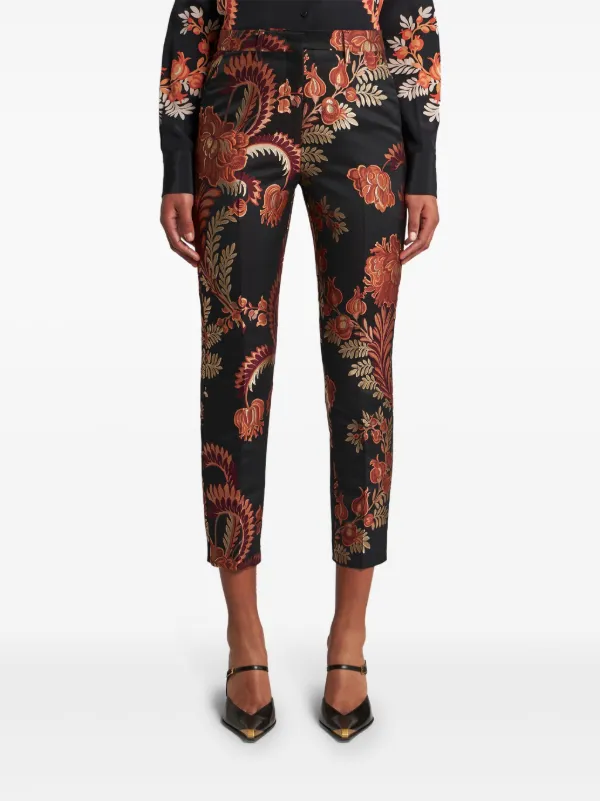 ETRO Jacquard Tapered Trousers | Black | FARFETCH