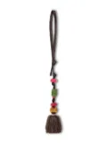 ETRO beaded tassel leather charm - Brown