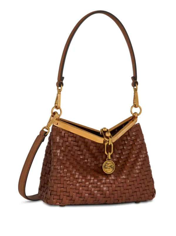 ETRO Small Vela Woven Shoulder Bag | Brown | FARFETCH