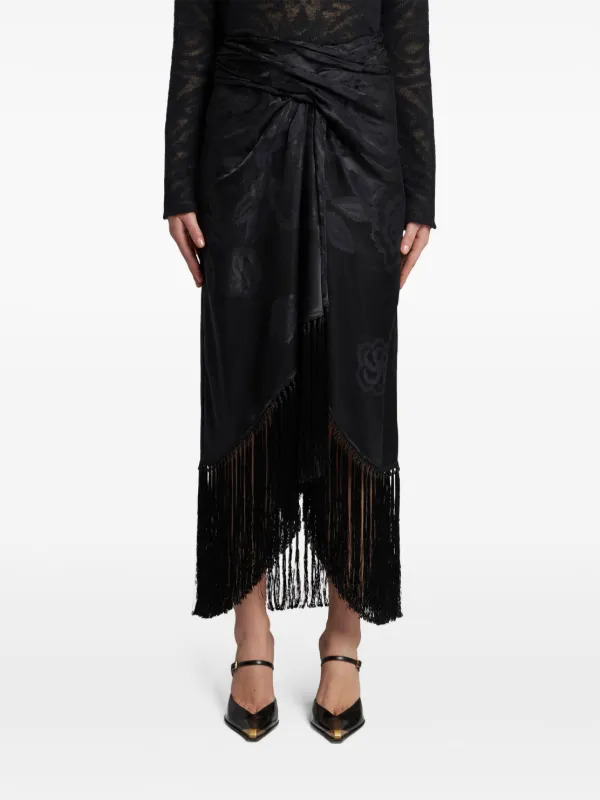 ETRO Fringed Jacquard Maxi Skirt | Black | FARFETCH EE