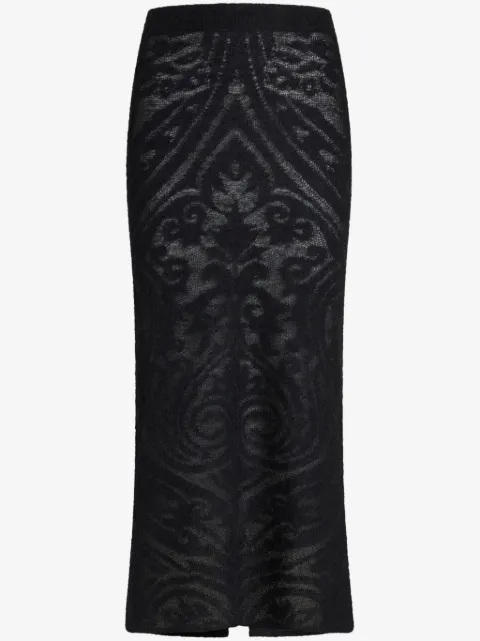 ETRO knitted jacquard midi skirt