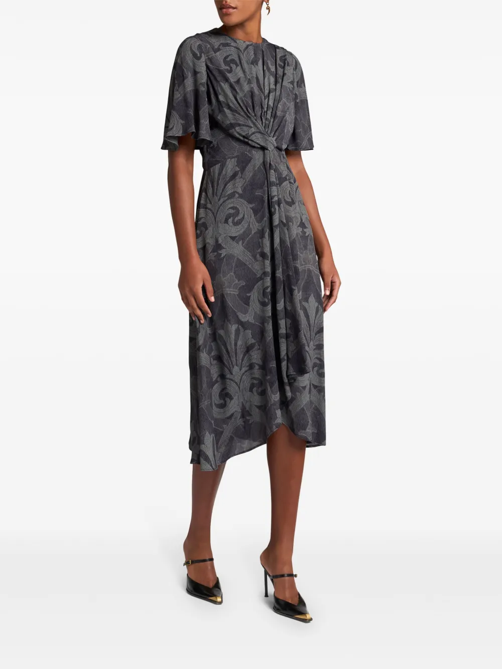 ETRO abstract-pattern midi dress - Grijs