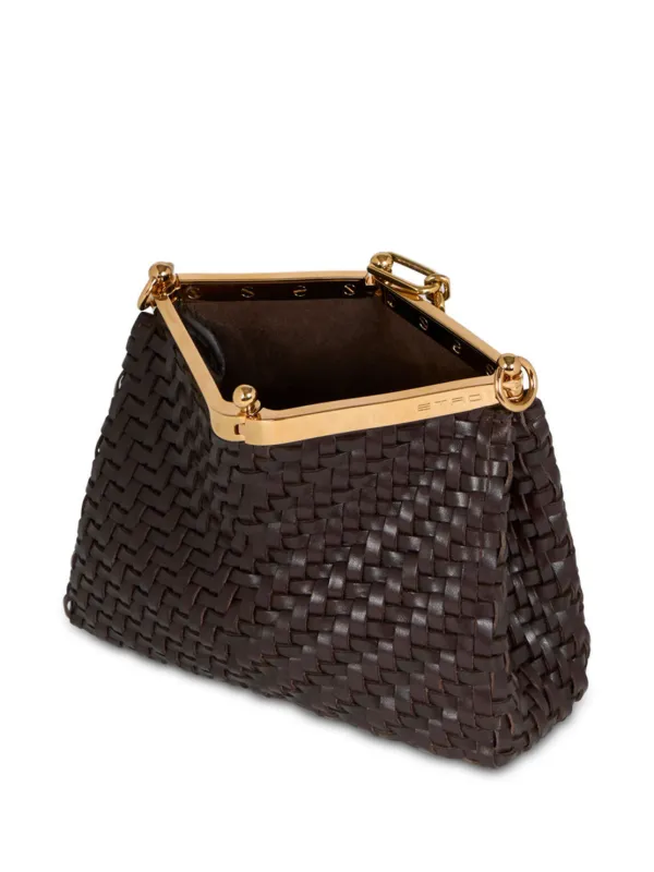 【ETRO】ヴェラ スモール ウーブン バッグ/関税込 ETRO Small Vela Woven Shoulder Bag | Brown | FARFETCH