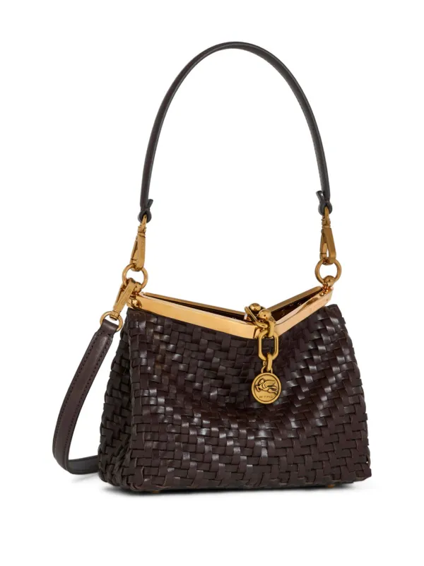 関税込 高品質 エトロ ウーブン ラフィア ヴェラ バッグ Mサイズ ETRO Small Vela Woven Shoulder Bag | Brown | FARFETCH